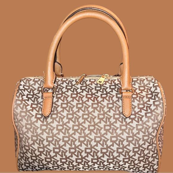 Dkny Brown and taupe satchel with classic style!! - Picture 7 of 11